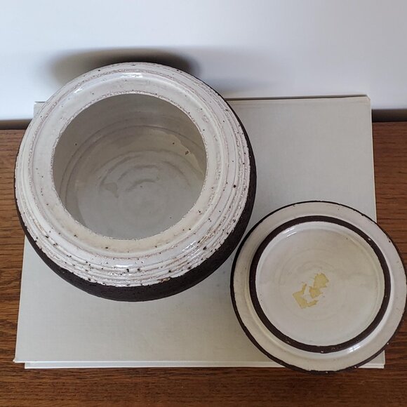 Black And White Bitossi Aldo Londi For Rosenthal Netter Jar With Lid - Picture 4 of 8